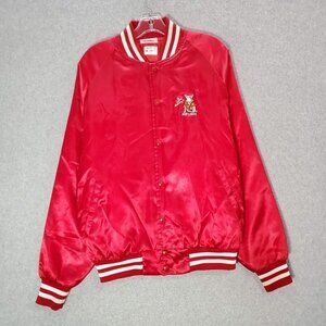 VINTAGE Bud‎ Light Spuds MacKenzie Dog Men Varsity Jacket Large Red Made In USA